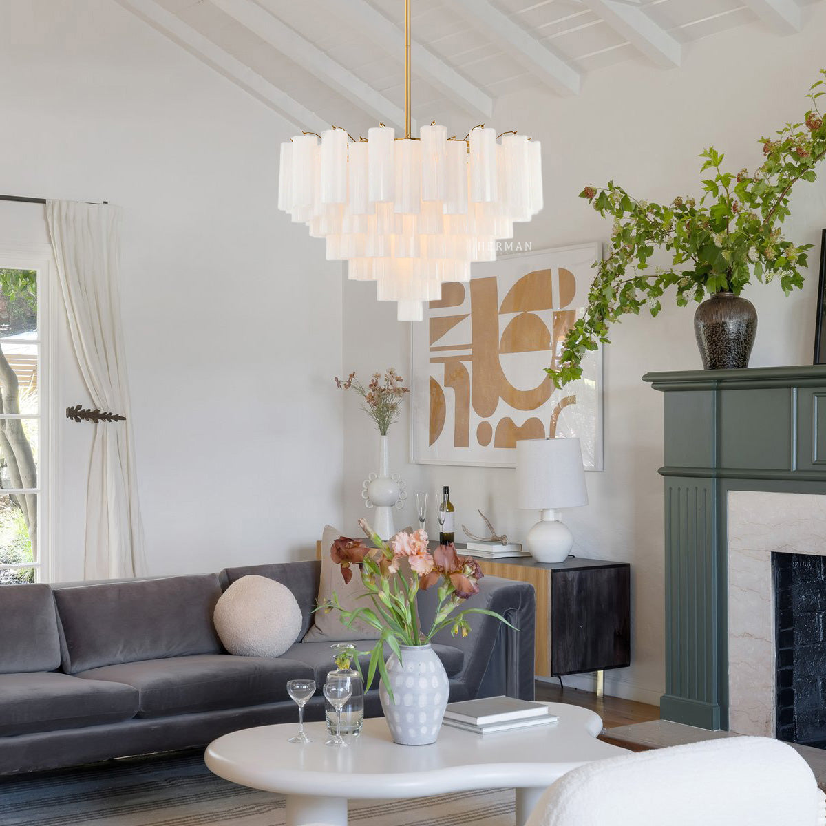 Addis Murano Glass Chandelier 17.8" 19.8" 22" 26.8" 32''D