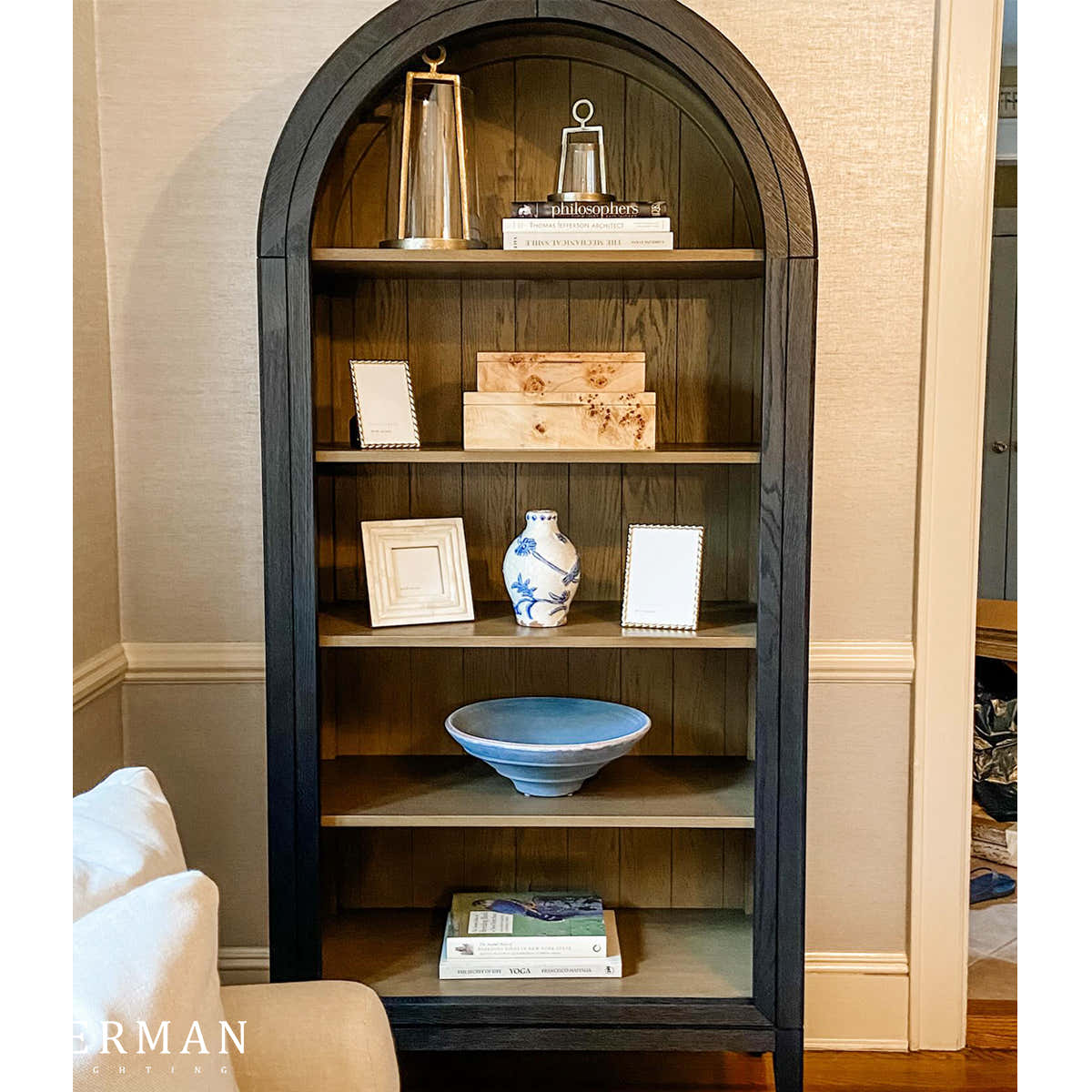 Hattie Open Bookcase in Oak 36"W 46"W