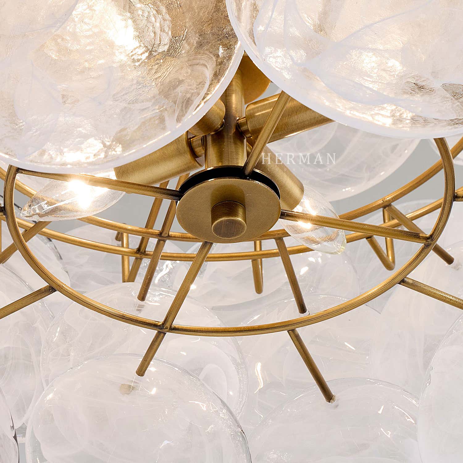 Riviera Glass Disc Chandelier 26"