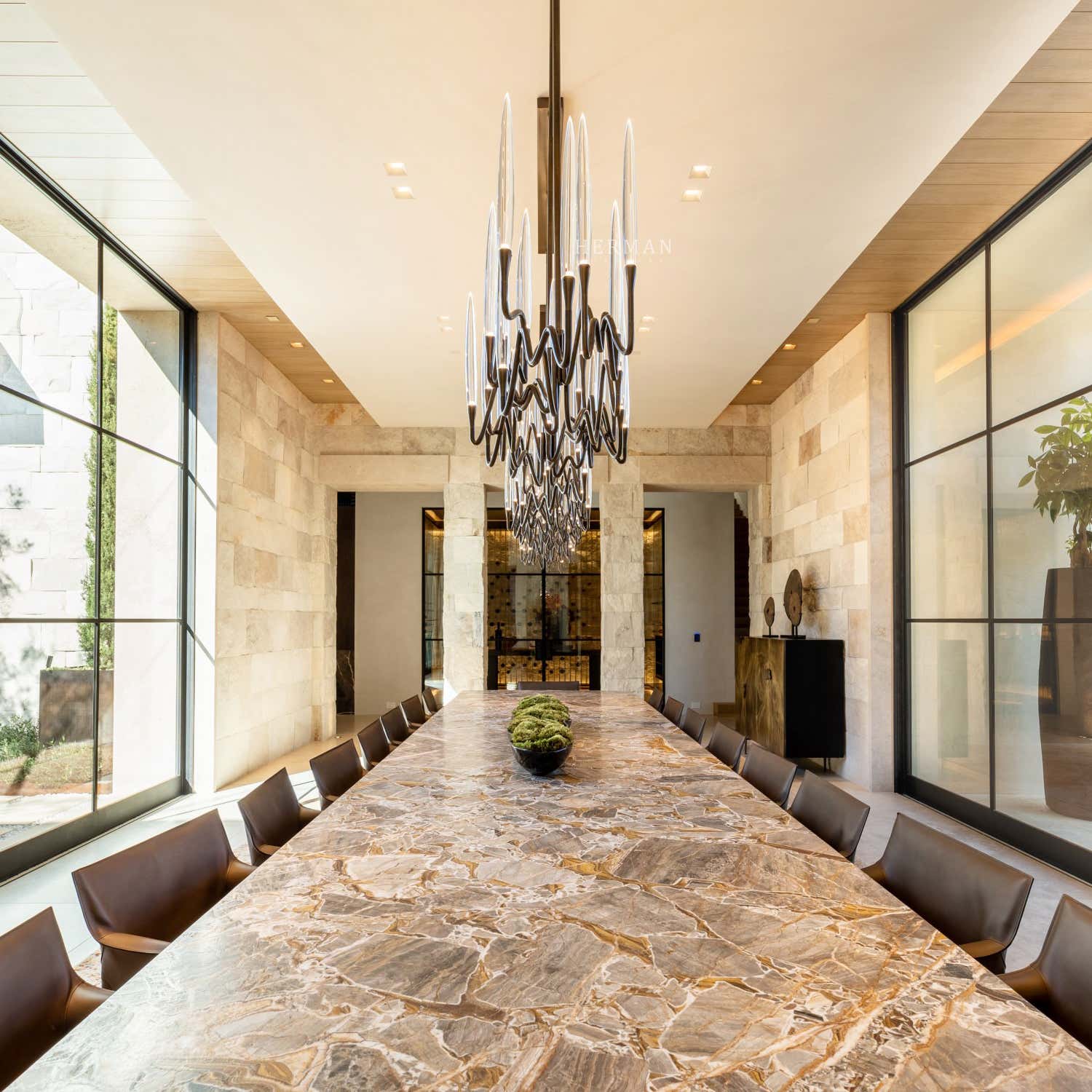 Pezzo Crystal Long Chandelier L78'' 59''  40''