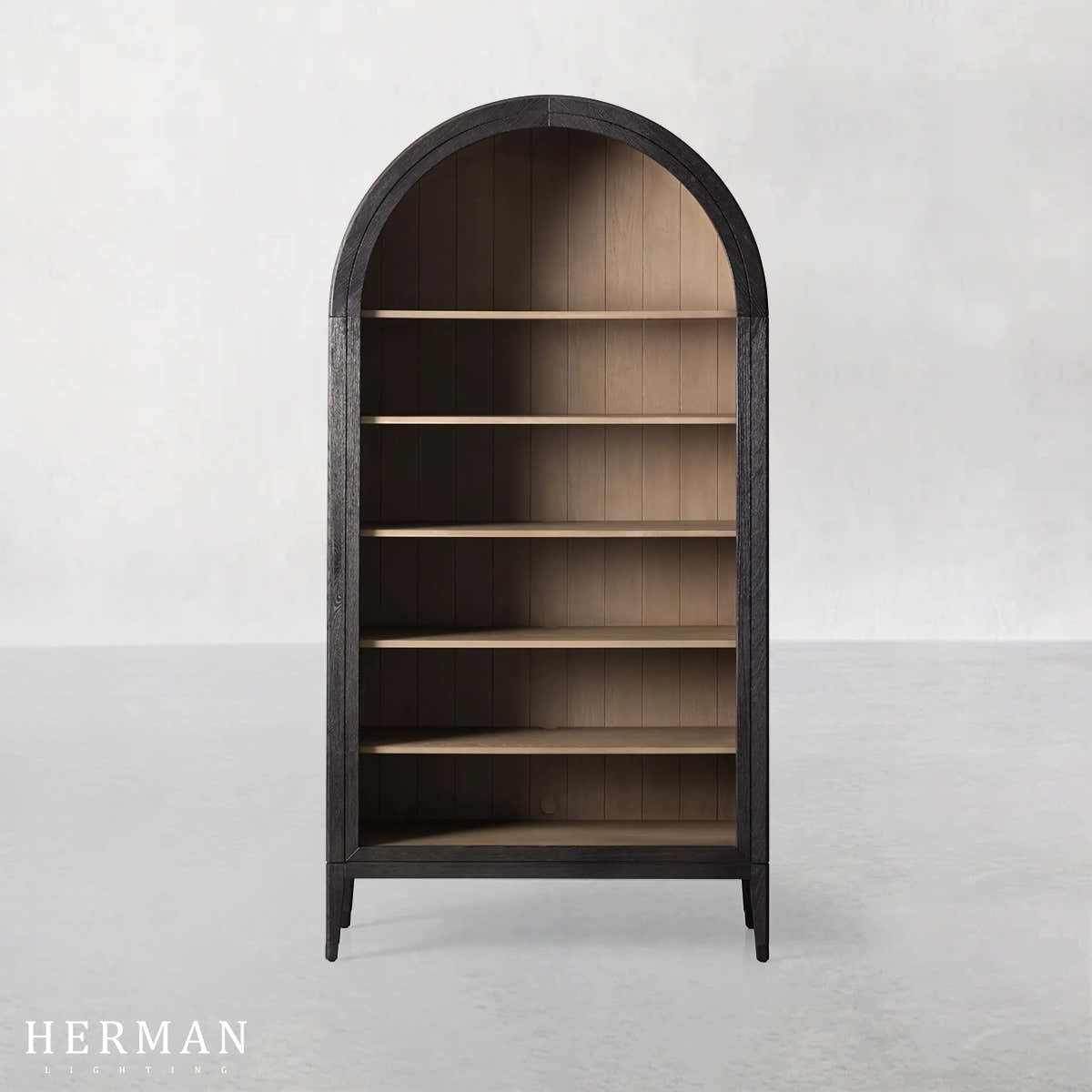 Hattie Open Bookcase in Oak 36"W 46"W