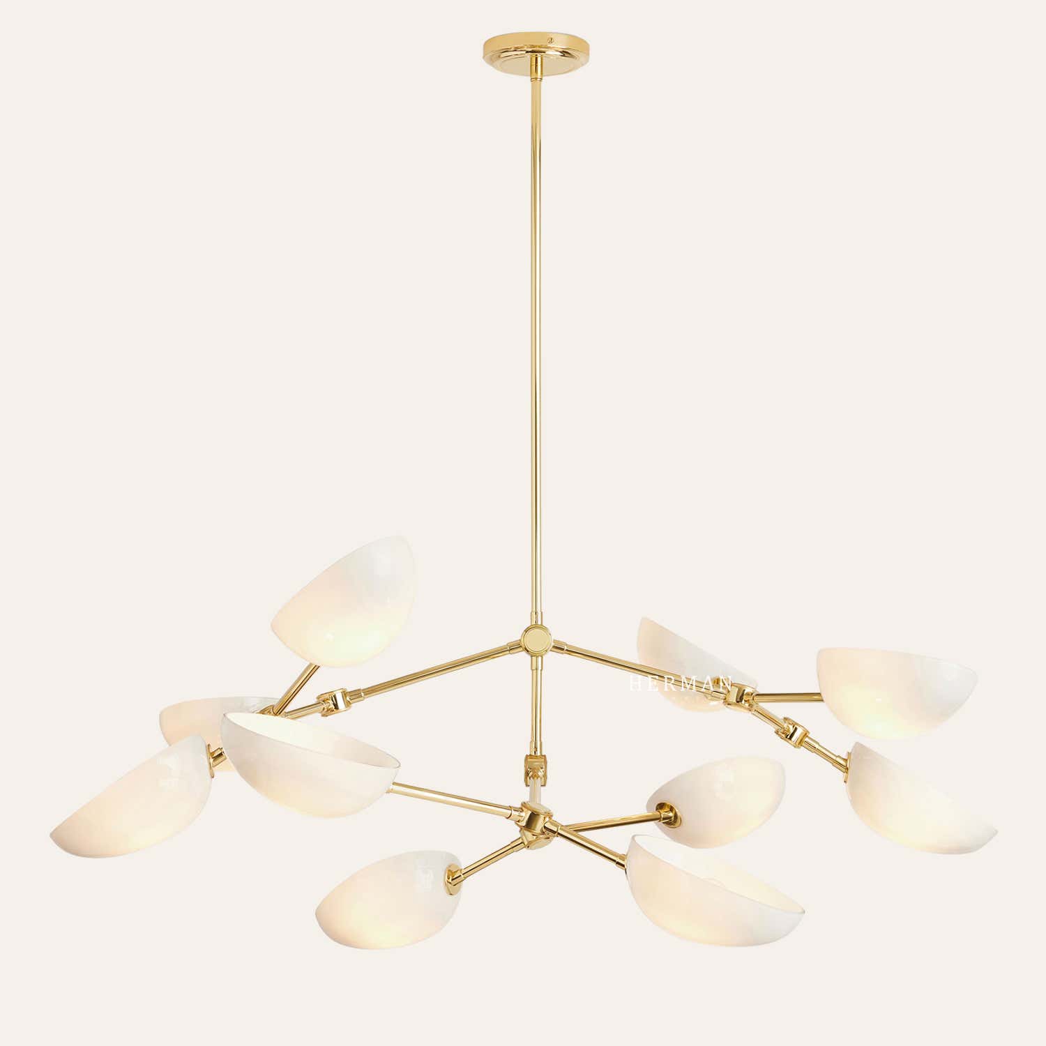 Argus glass Double Tier Chandelier 45" Width
