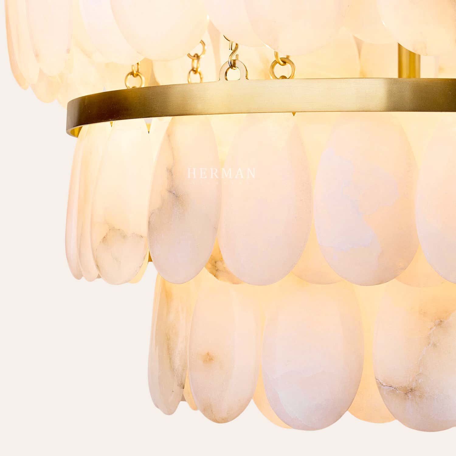 Solene Alabaster Tiered Round Chandelier 22"
