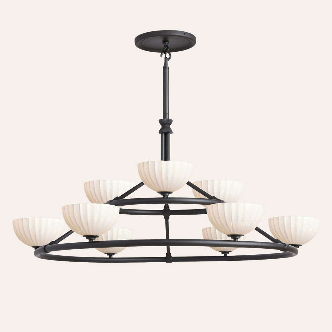 Enzo 48" Glass Double Tier Chandelier