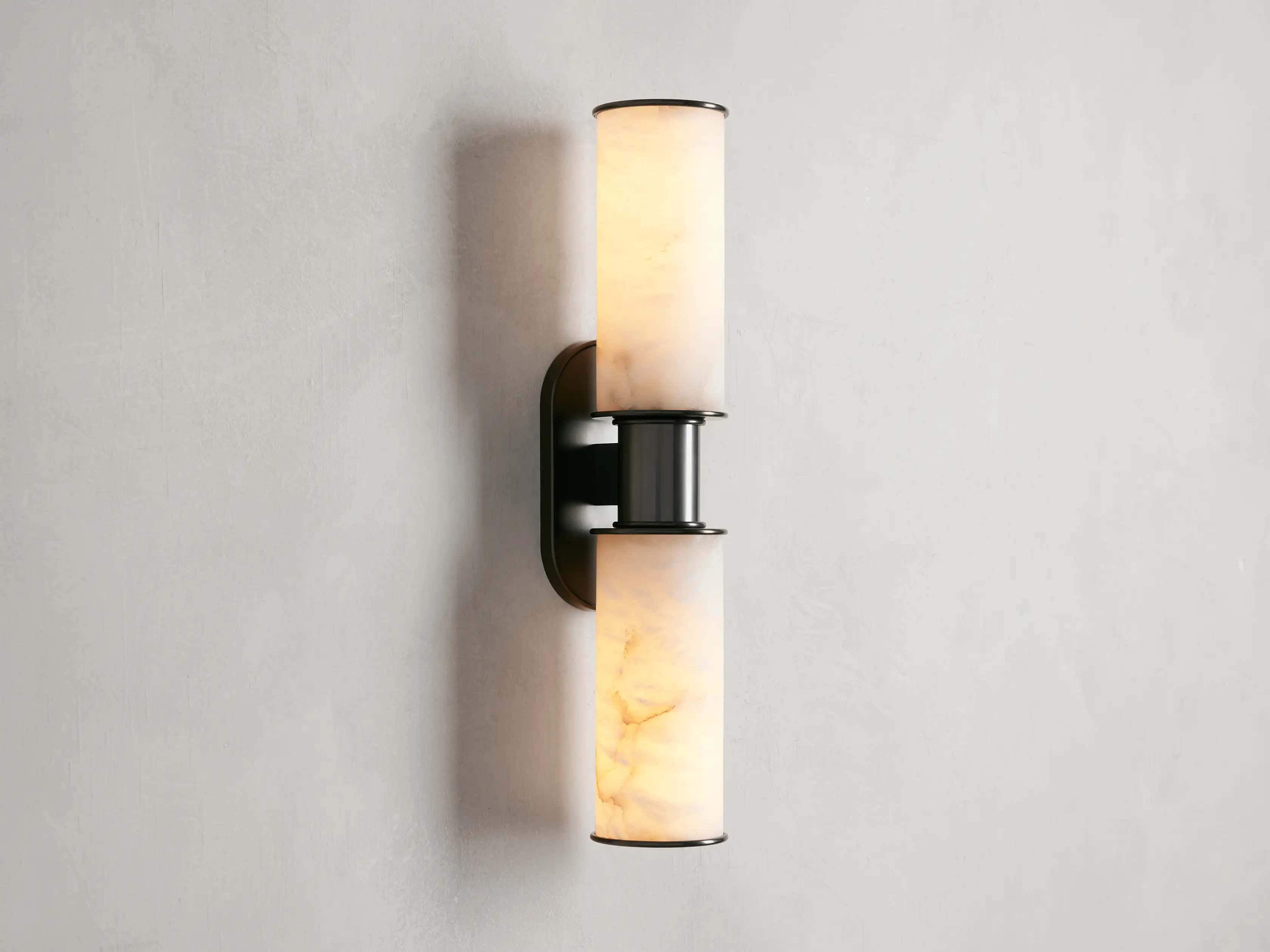Harrlin Double Sconce in Alabaster