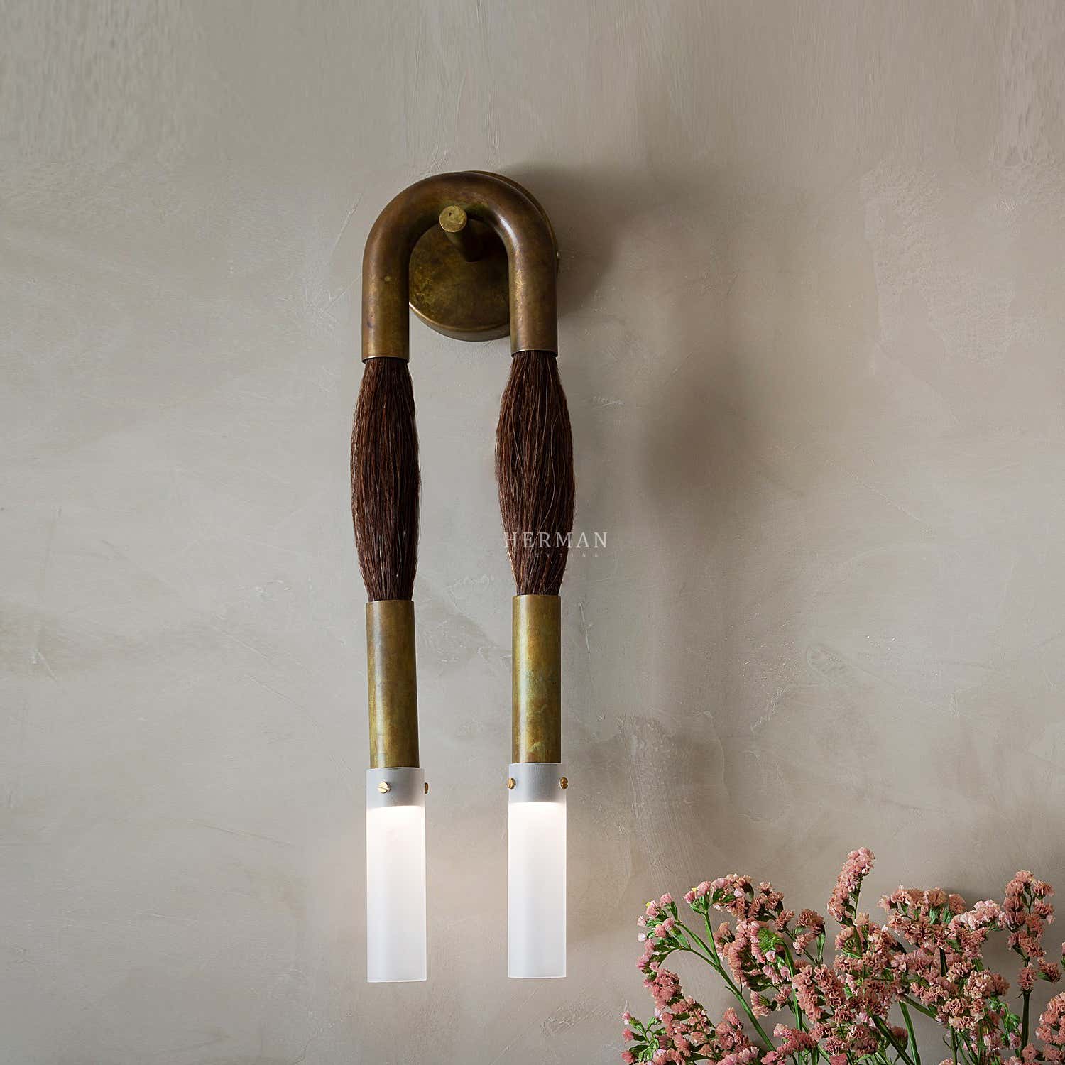 Double Head Antonia Horsehair Sconce
