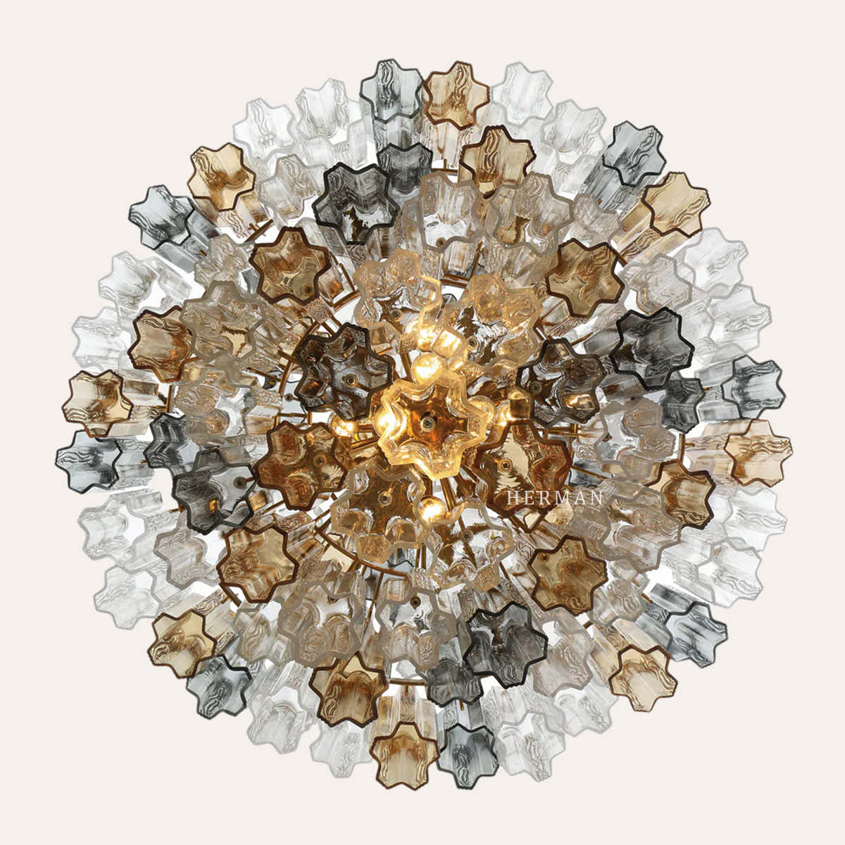 Addis Murano Glass Diamond Chandelier 50"H