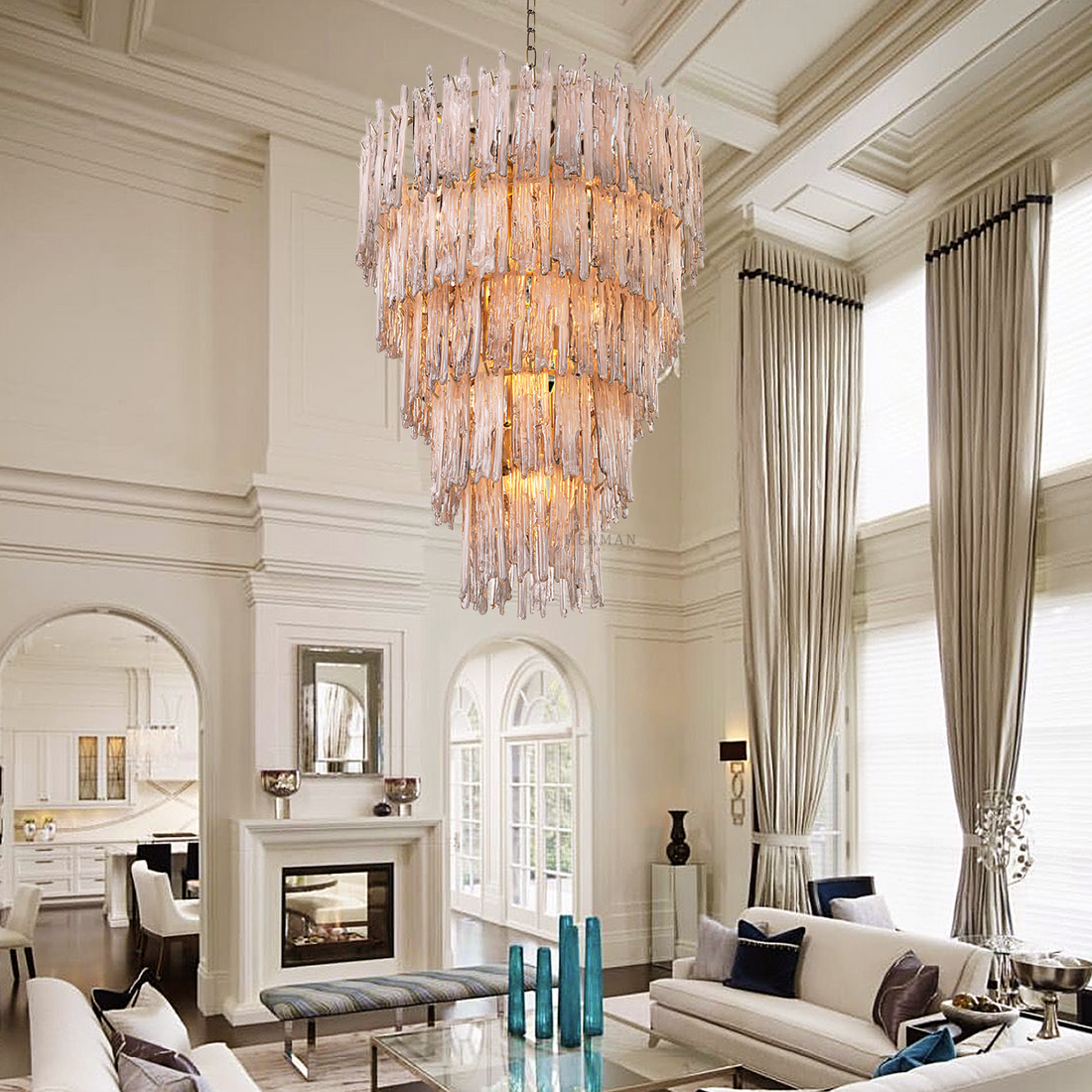 Saint Roch Modern Glass Chandelier [S/L] - [Brass & Glass]