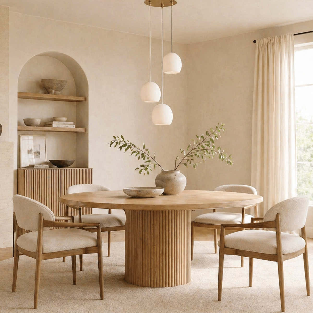 Arica Alabaster Round Chandelier
