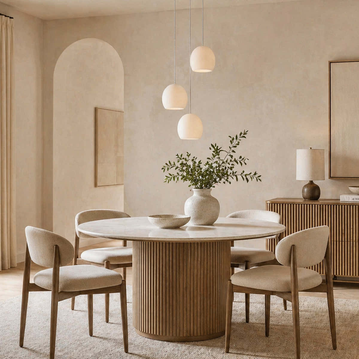 Arica Alabaster Round Chandelier