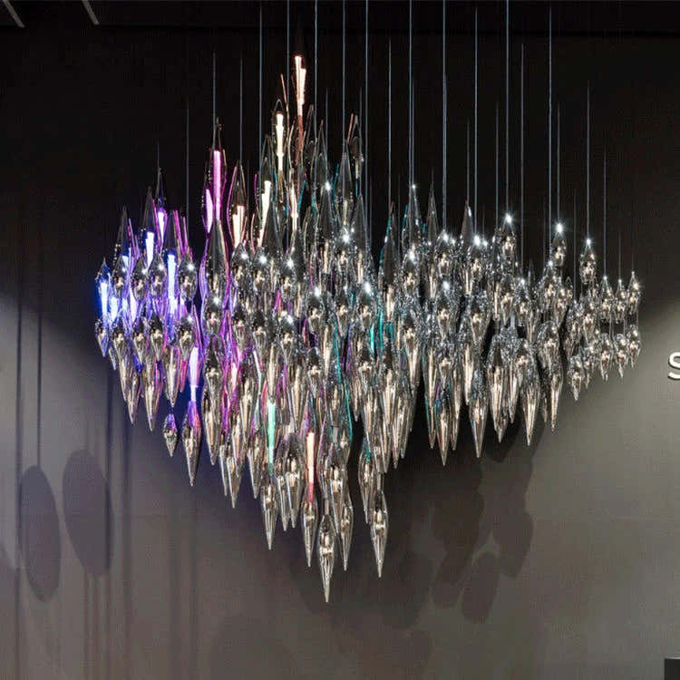 Modern Style Indoor Decoration Large Project Hotel Lobby Villa Staircase Glass Chandelier Lighting