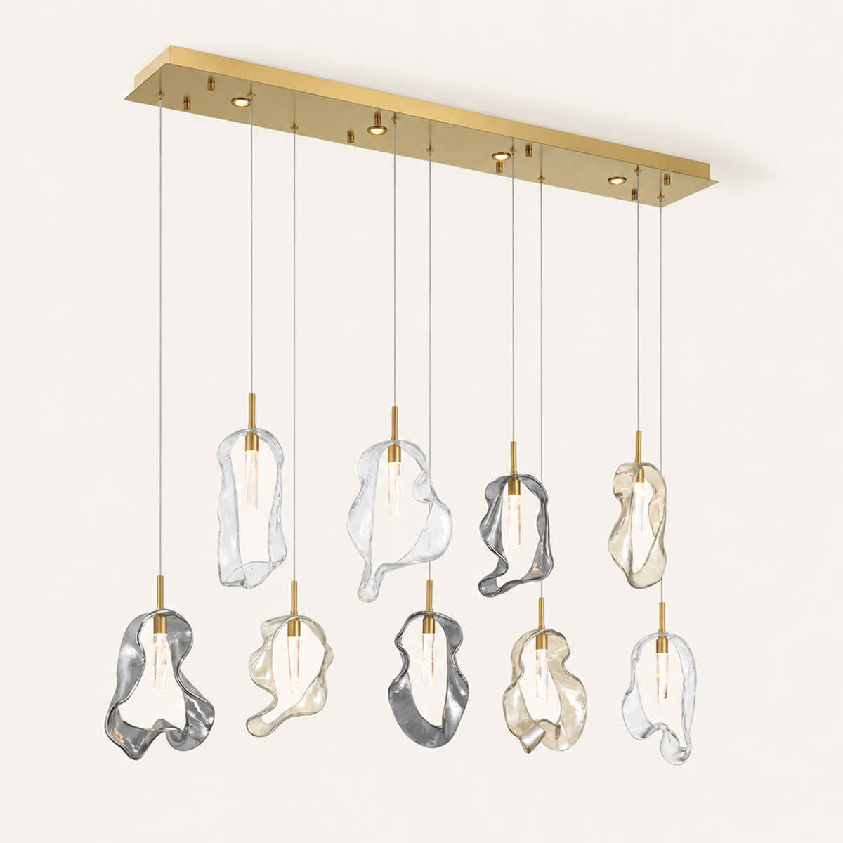 Norah 51" Wide Crystal Linear Chandelier