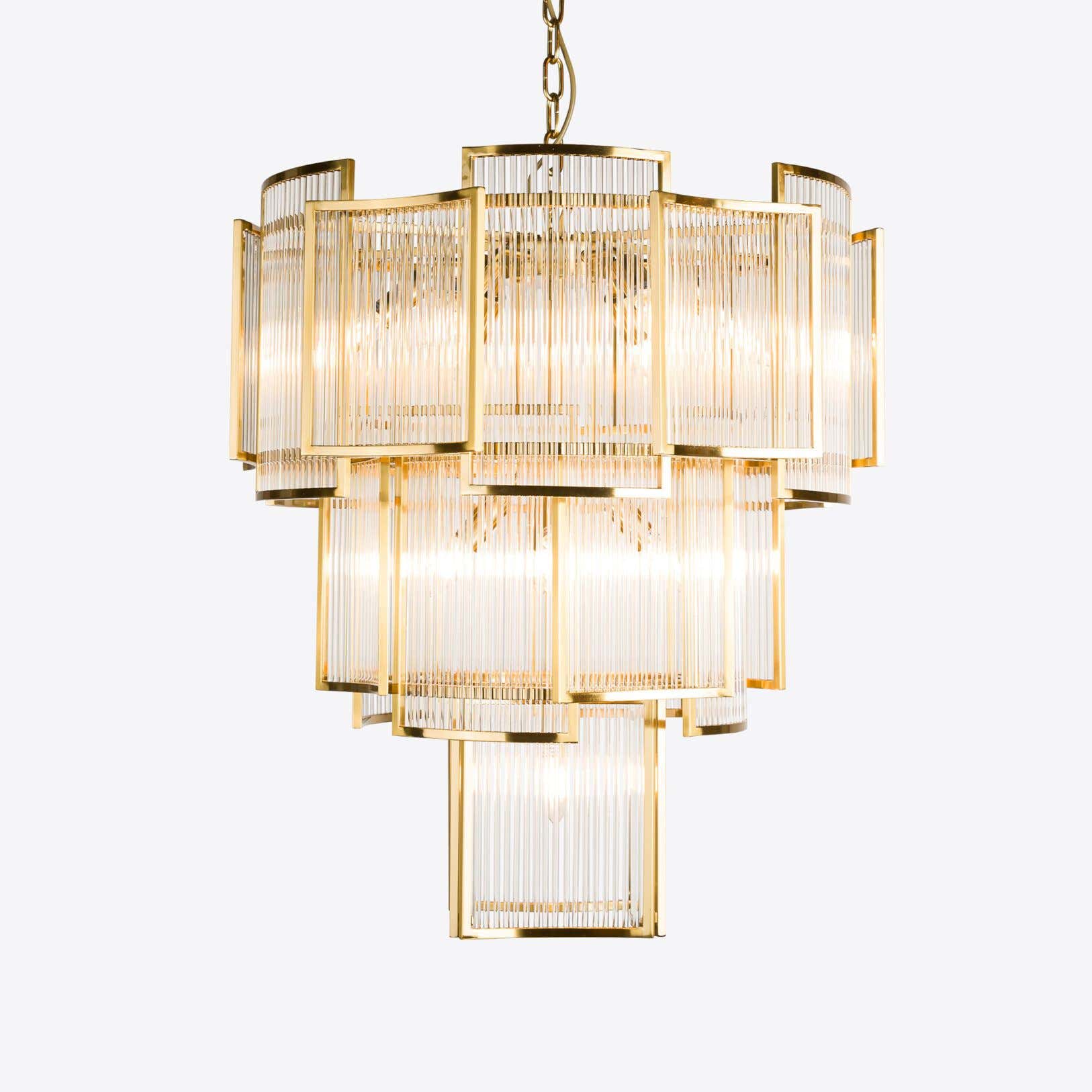 Brass Monte Carlo Grande Chandelier 26.8"
