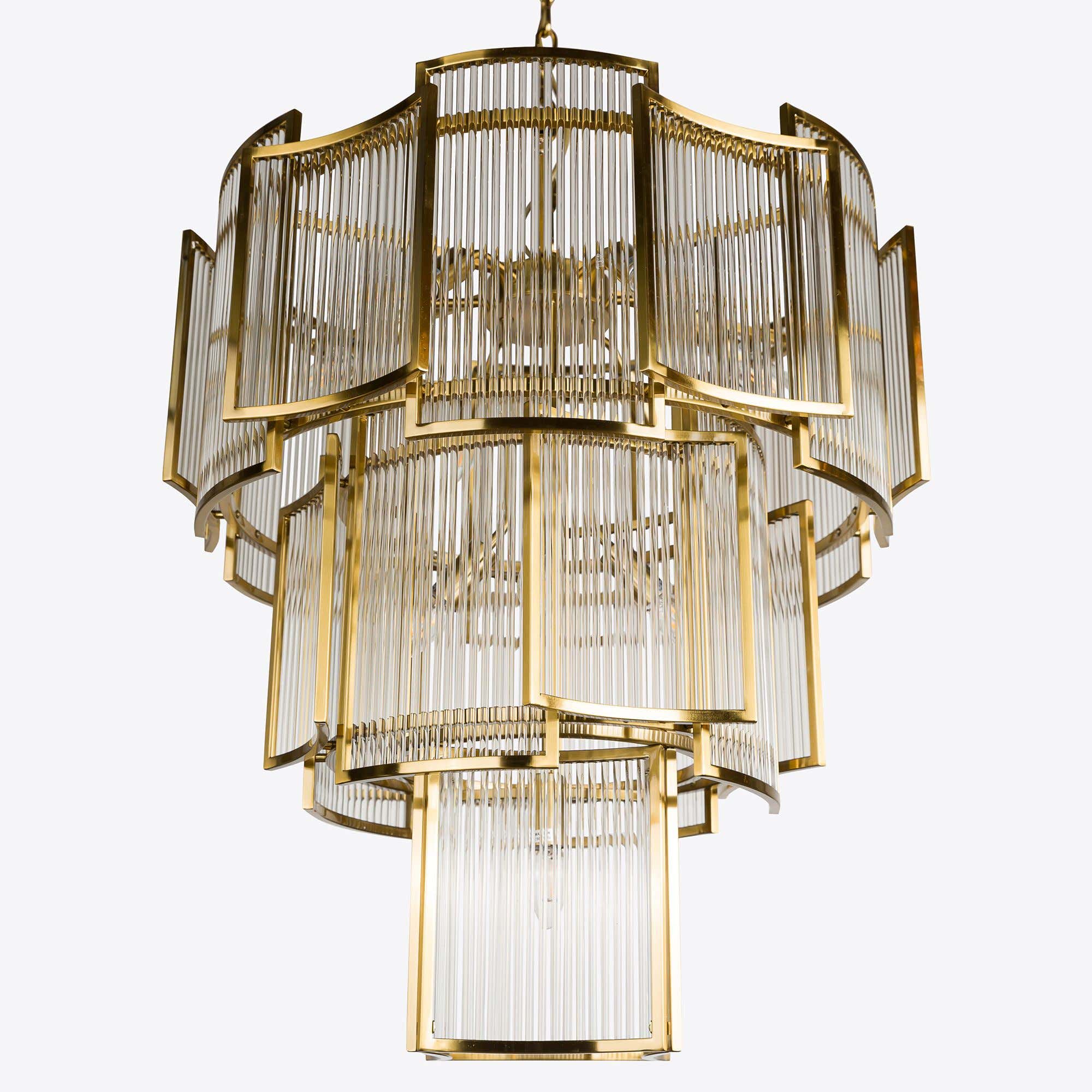 Brass Monte Carlo Grande Chandelier 26.8"