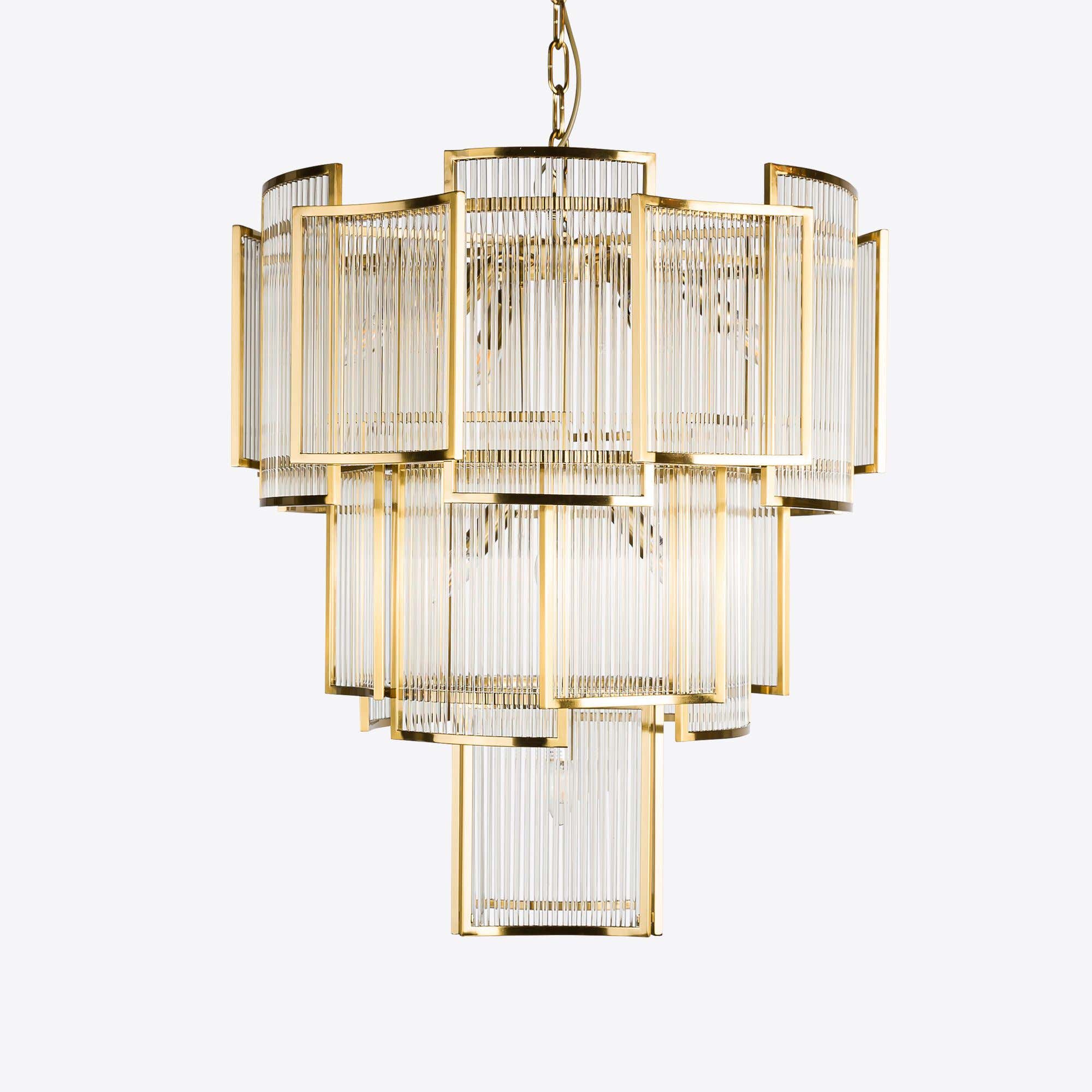 Brass Monte Carlo Grande Chandelier 26.8"