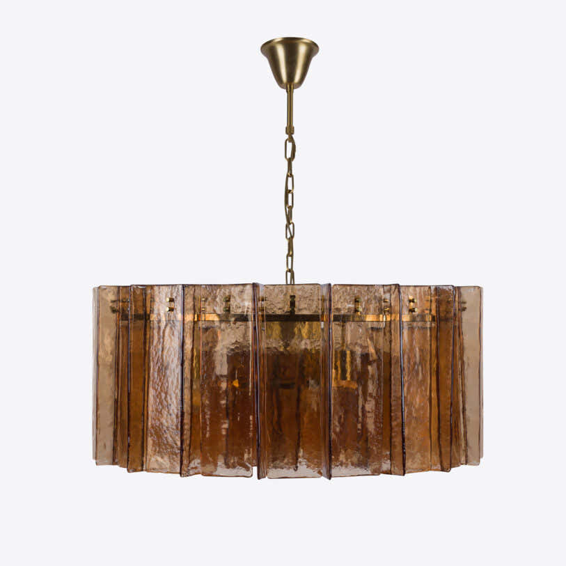 Berlin Chandelier Amber Glass 35" W 47" W