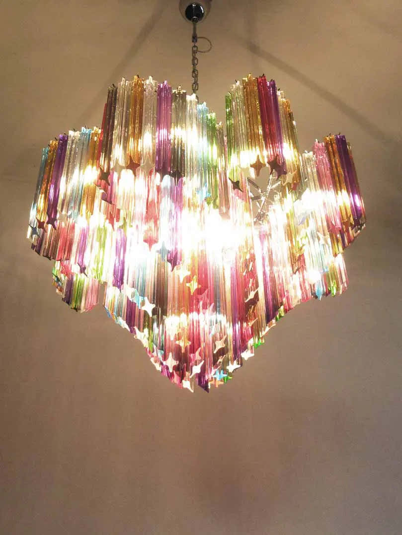Murano Chandelier – 200 prisms – Multicolored