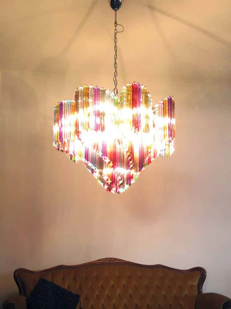 Murano Chandelier – 200 prisms – Multicolored