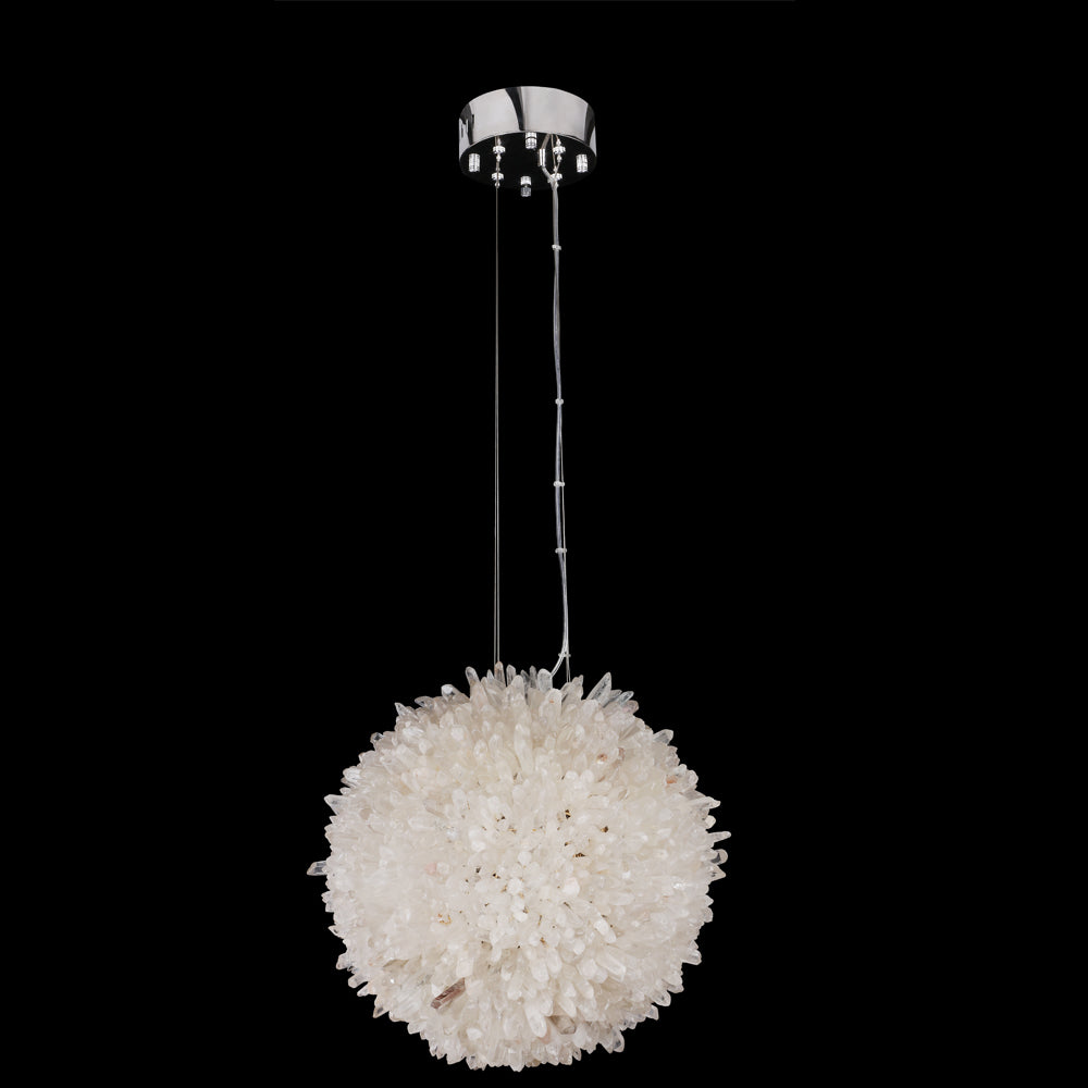 Clear Geode Quartz Crystal Ball Modern Pendant Light