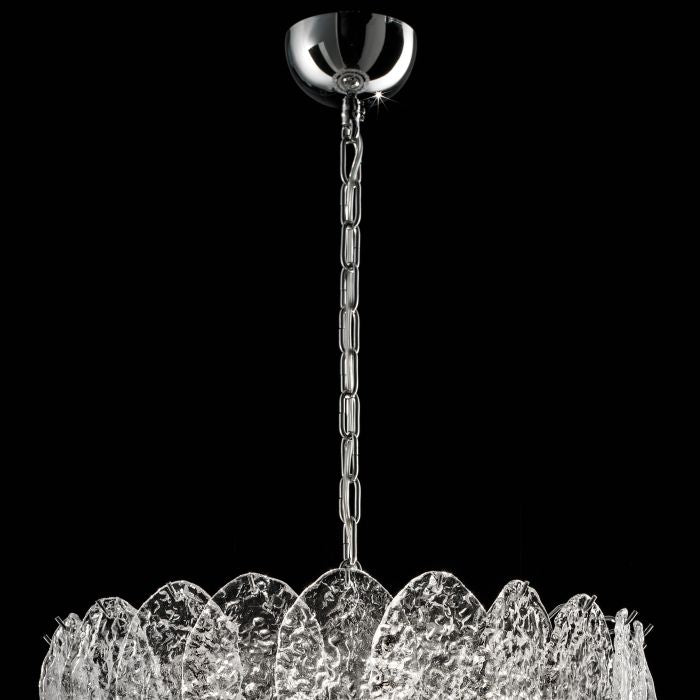 Custom retro-style Murano piastra glass chandelier