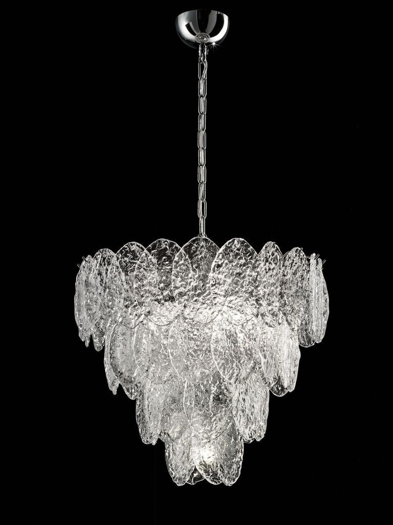 Custom retro-style Murano piastra glass chandelier