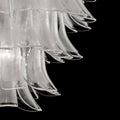 Custom white & clear Murano glass petal chandelier