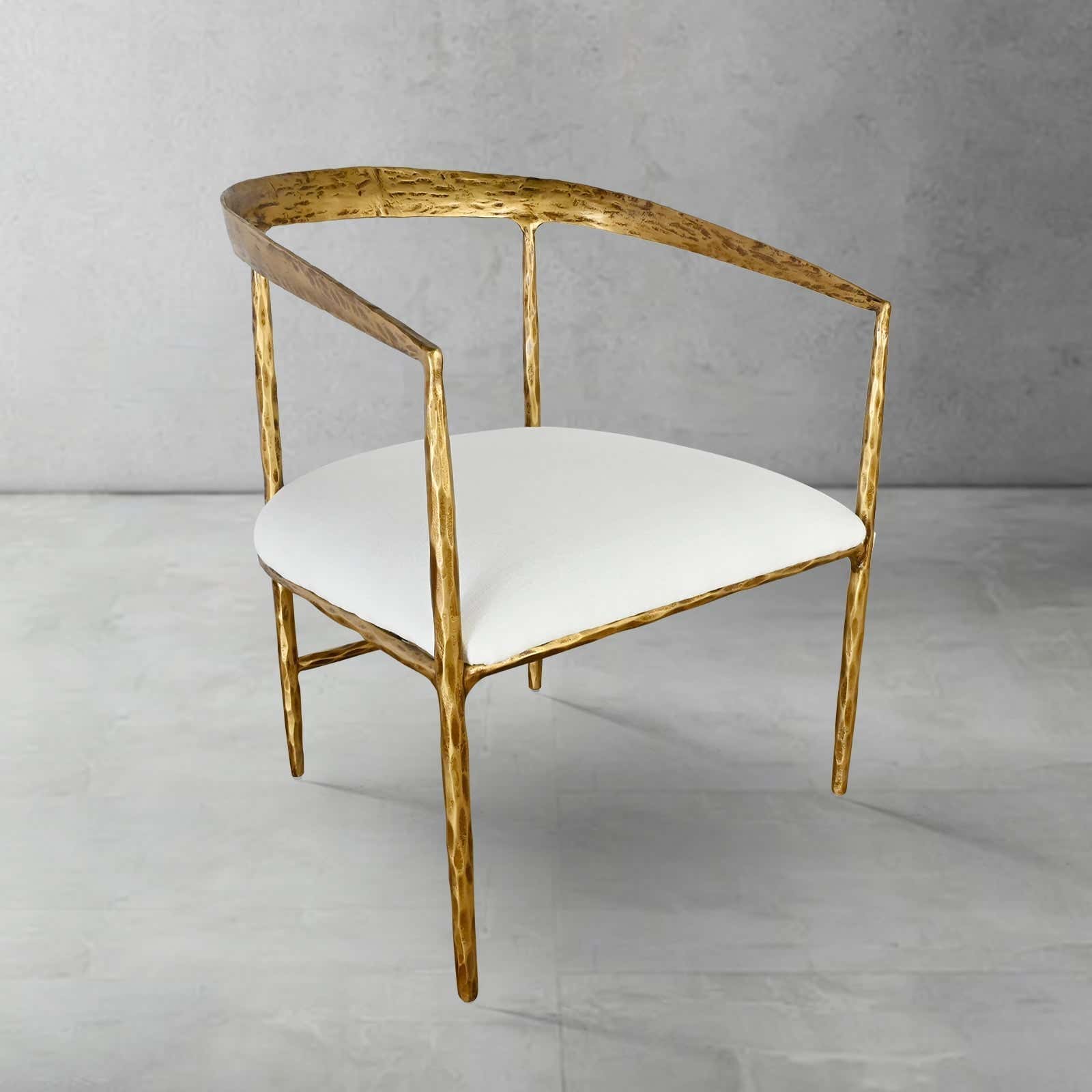 Hand-Forged Metal Curved Chair