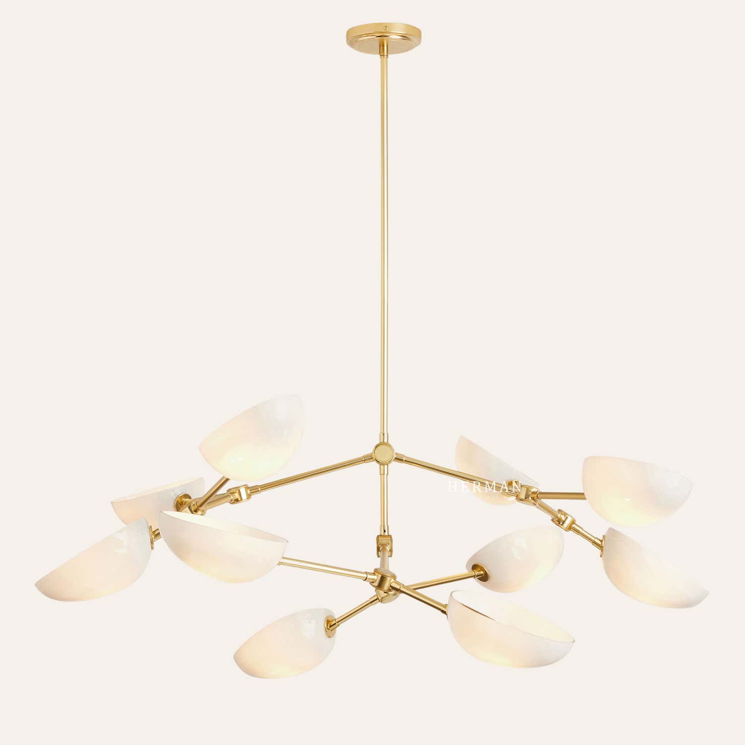 Argus glass Double Tier Chandelier 45" Width
