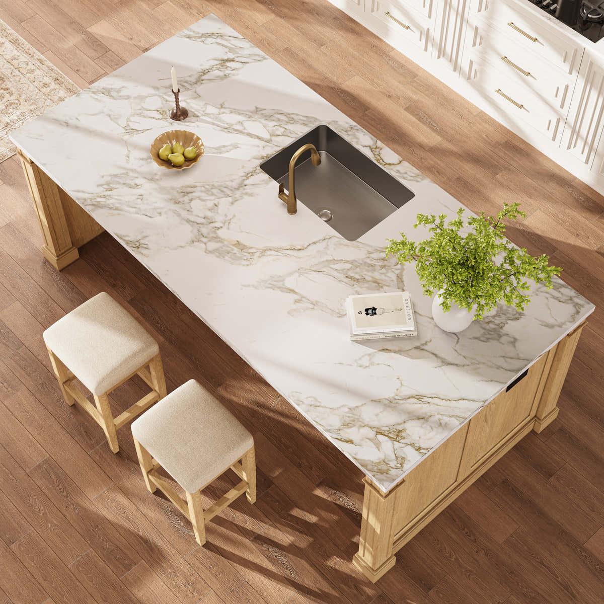 Custom Stone Kitchen Island