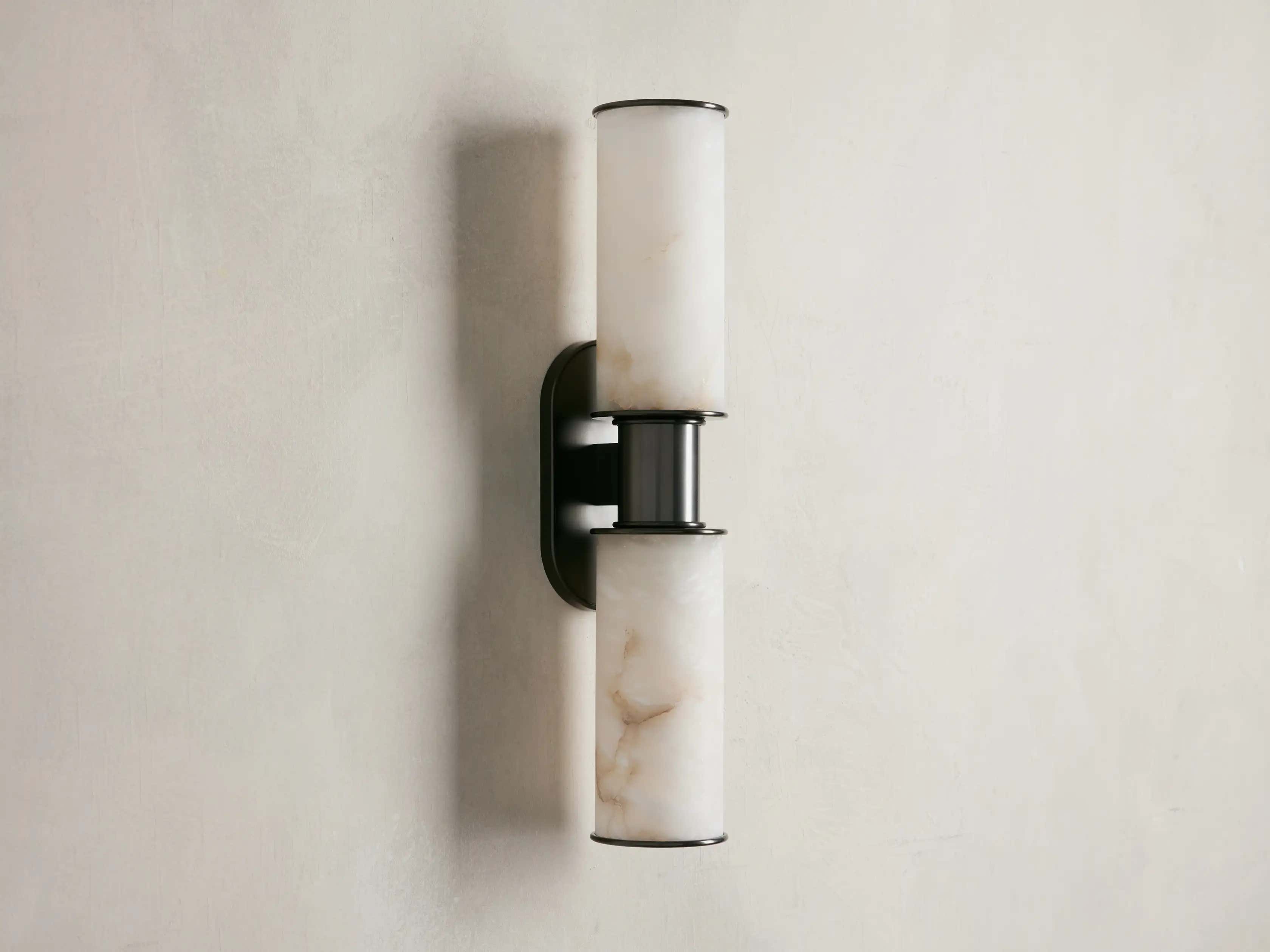 Harrlin Double Sconce in Alabaster
