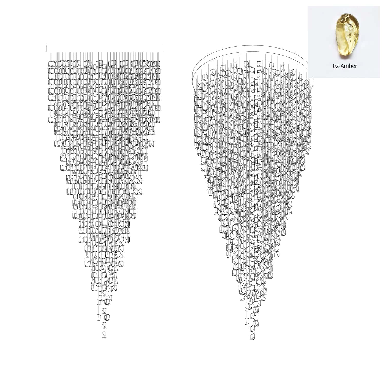 Crystal Stone Chandelier