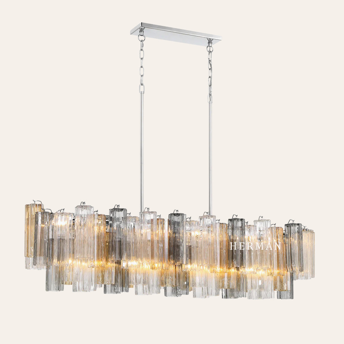 Addis Murano Glass Linear Chandelier 51"