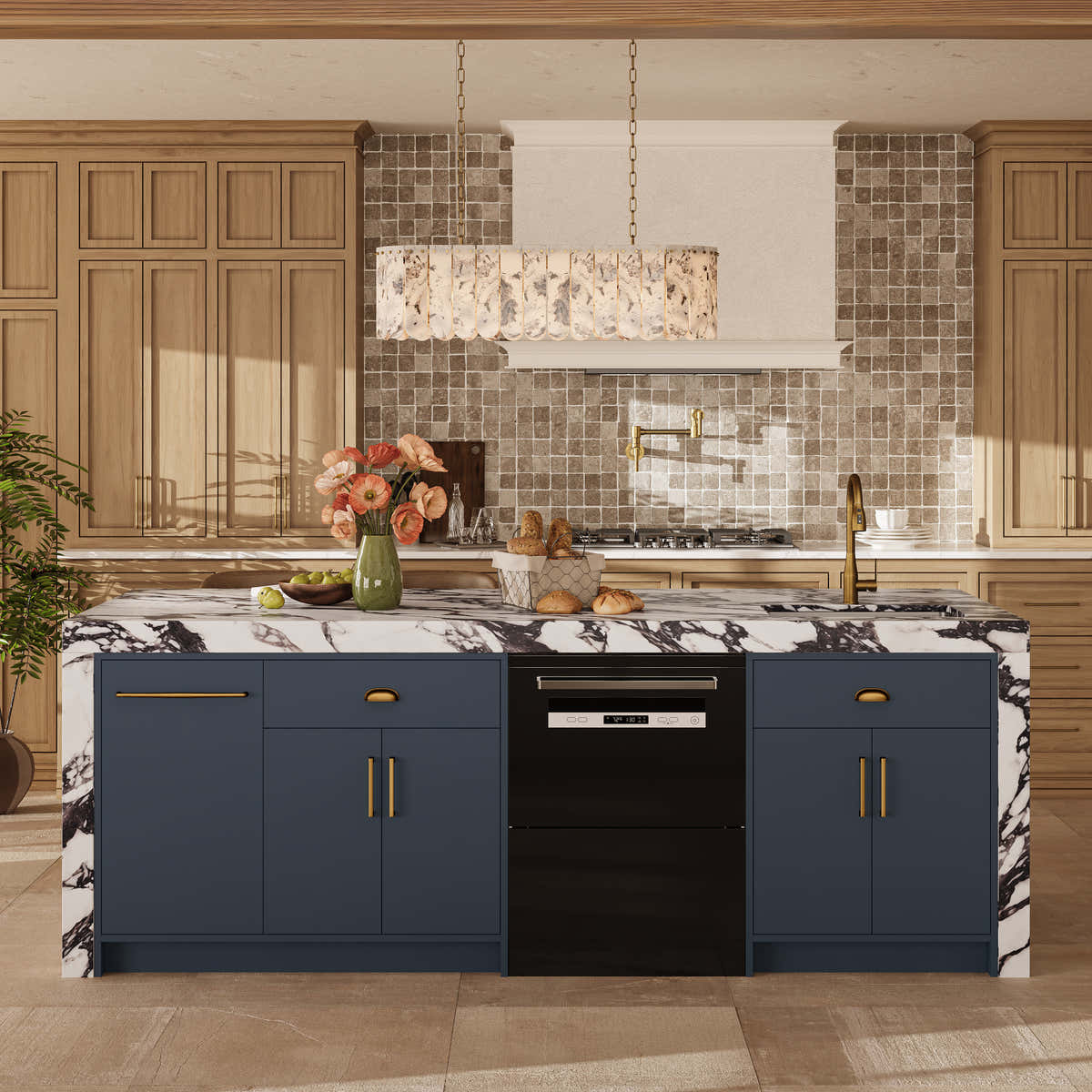 Custom Stone Kitchen Island