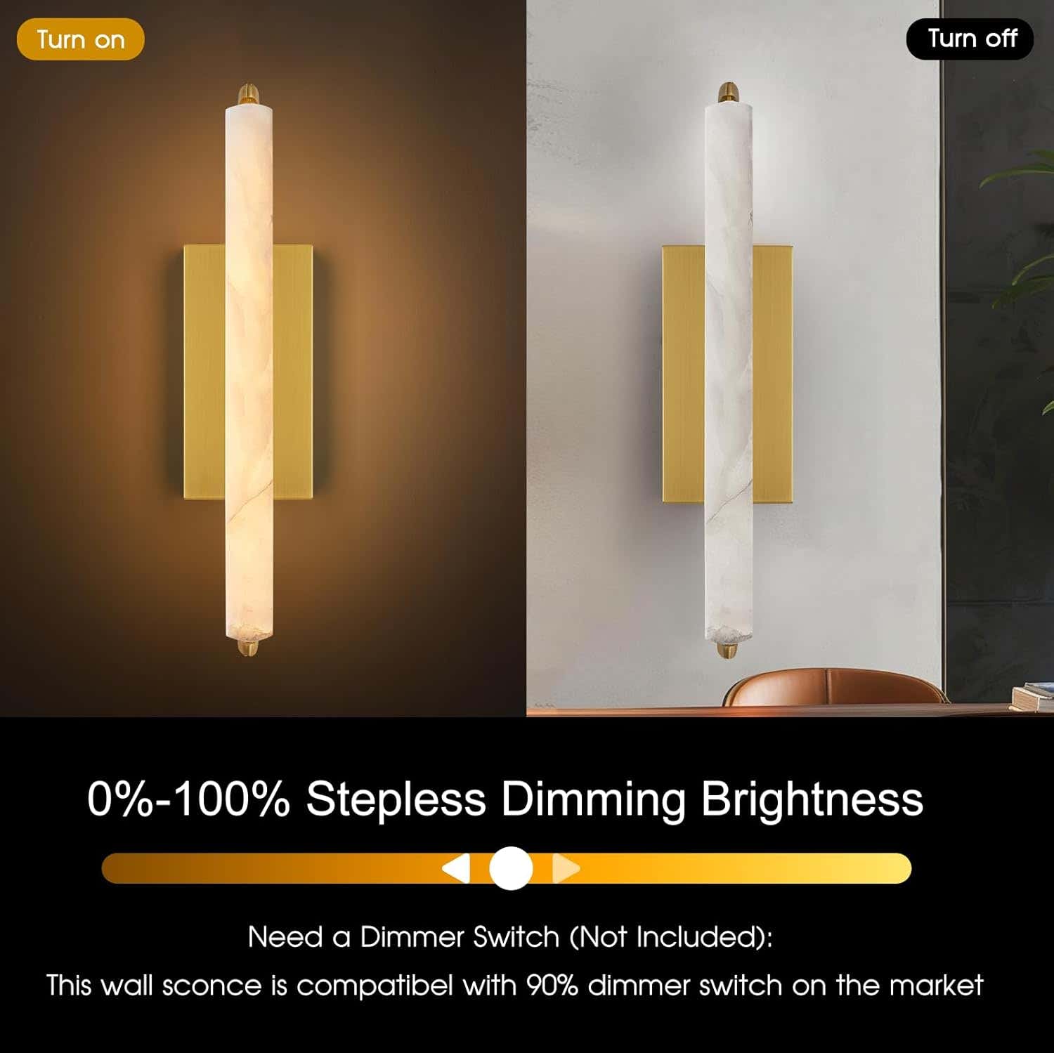 Elegant Alabaster Handcrafted Wall Sconce