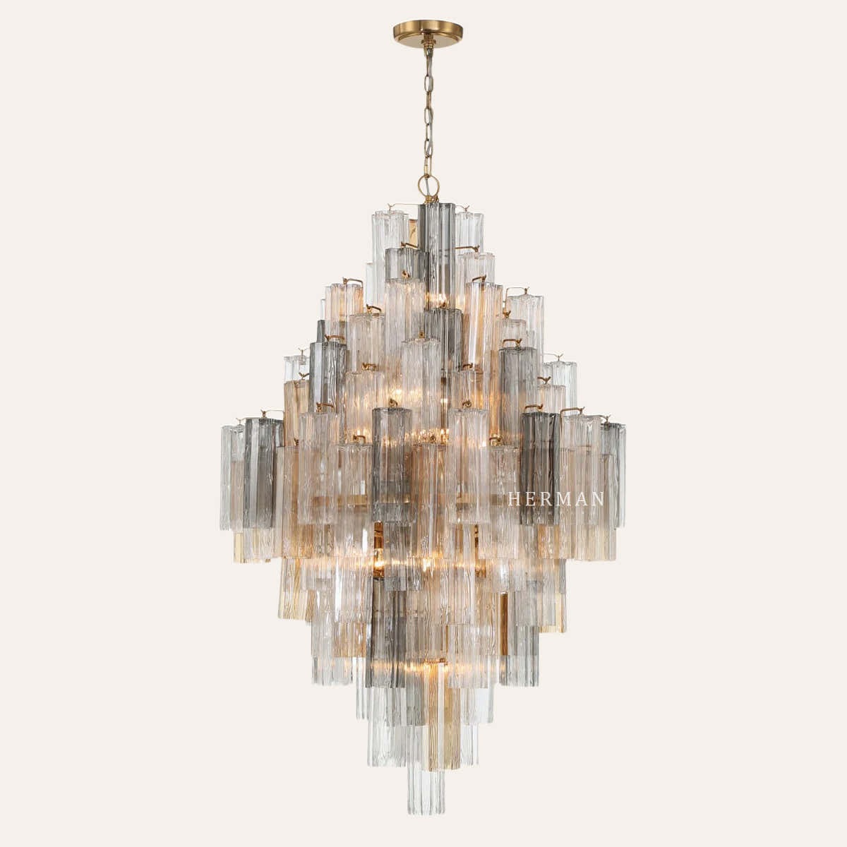 Addis Murano Glass Diamond Chandelier 50"H