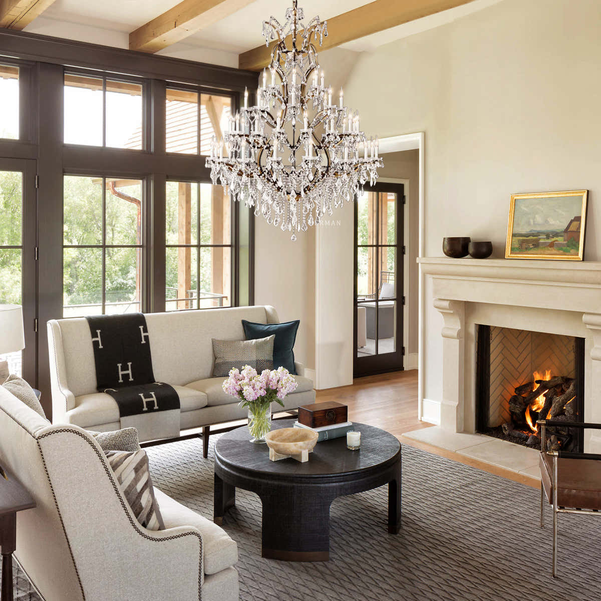 Rocaille Iron & Crystal Chandelier