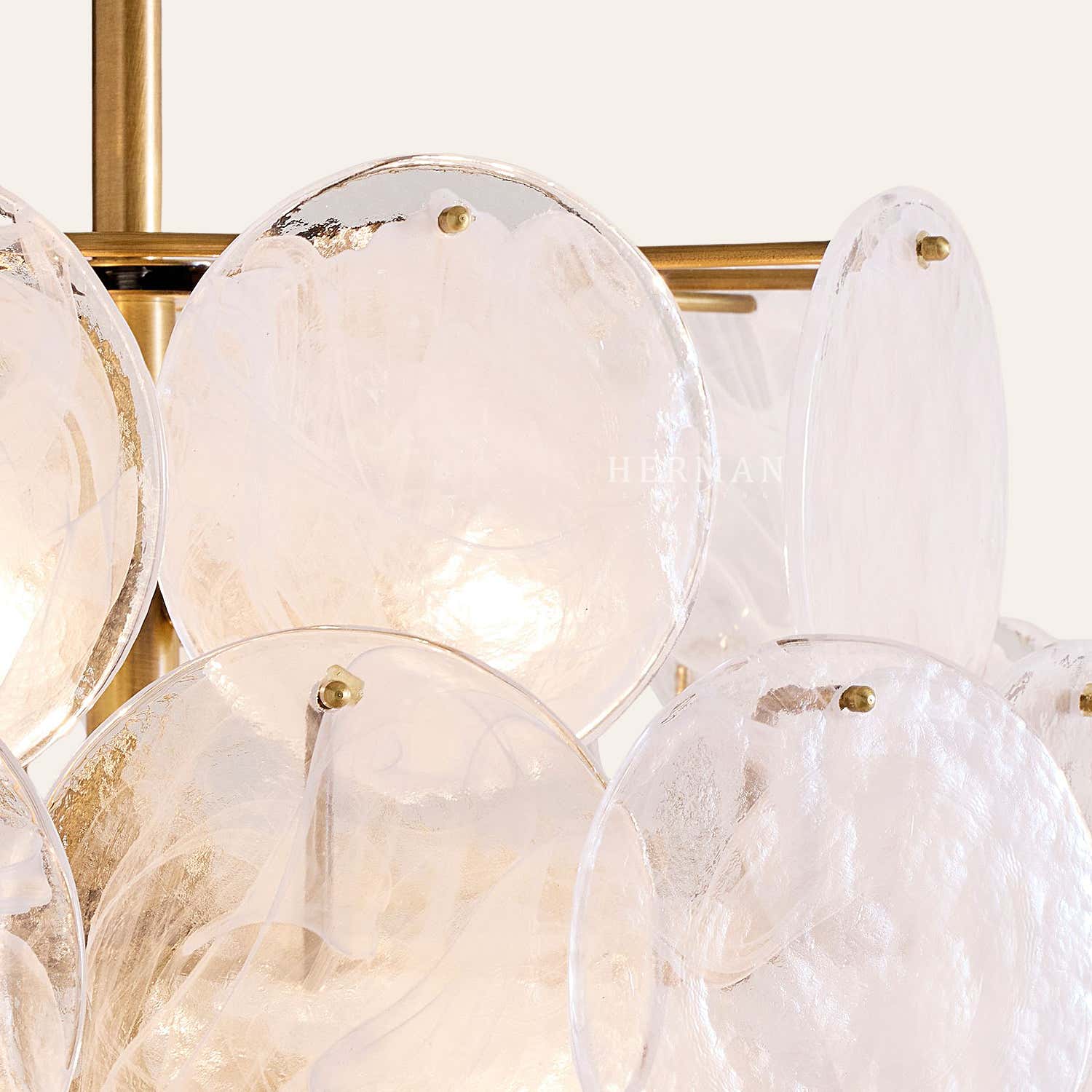 Riviera Glass Disc Chandelier 26"