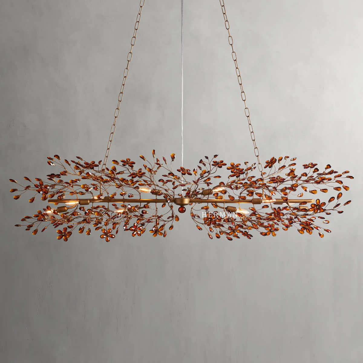 Fiore Colored Linear Chandelier 43" 51" 68"