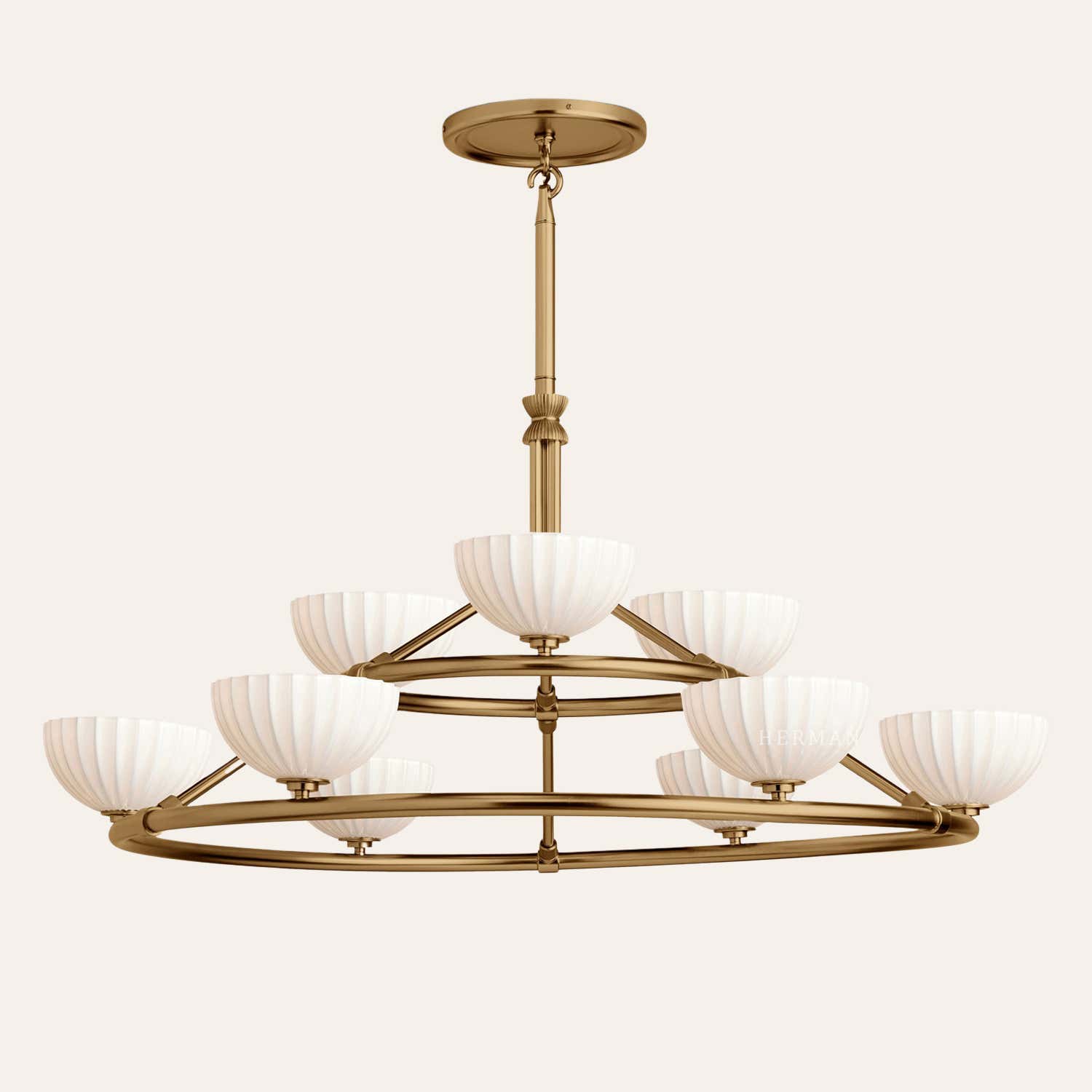 Enzo 48" Glass Double Tier Chandelier