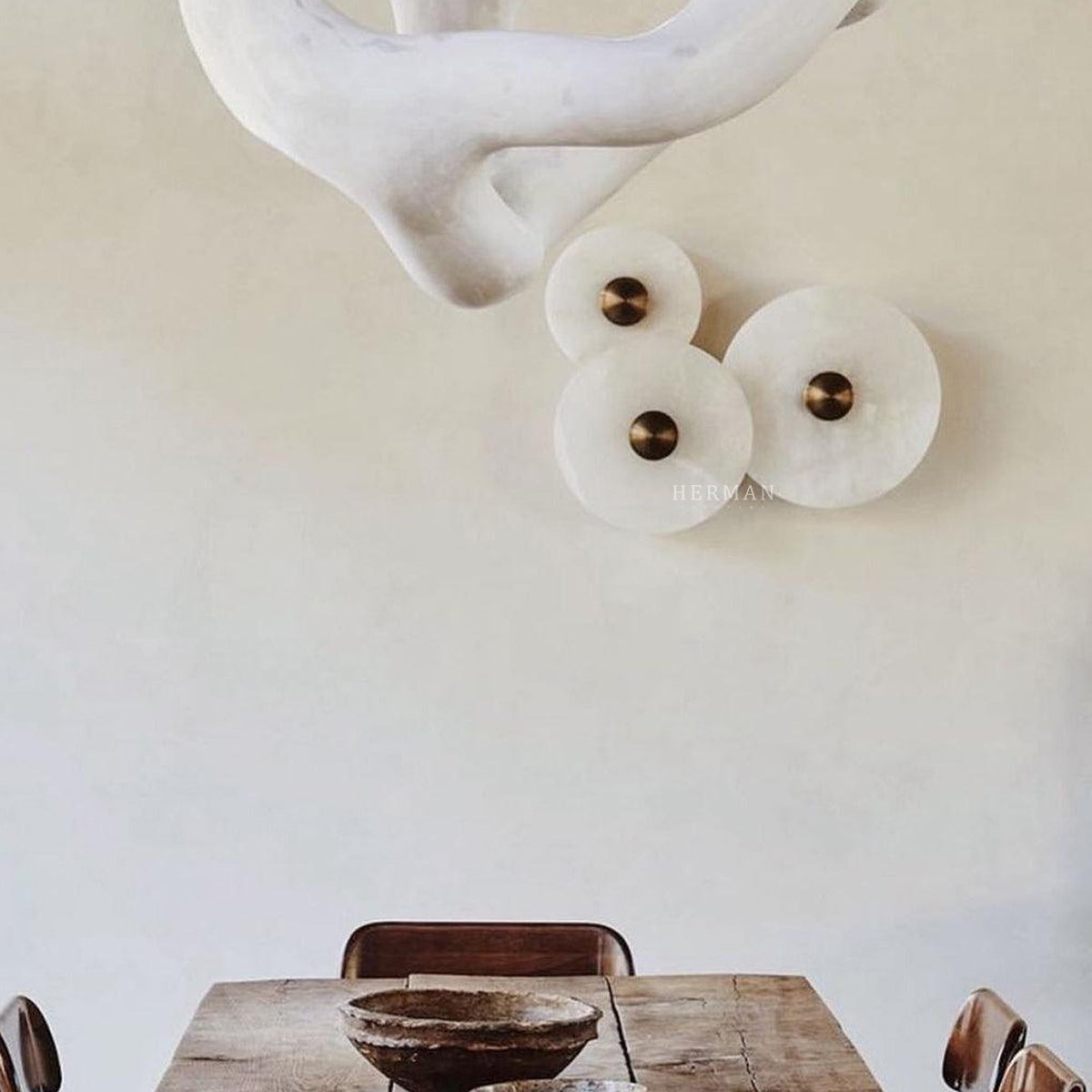 Median Alabaster Flush mount - 3 Surface