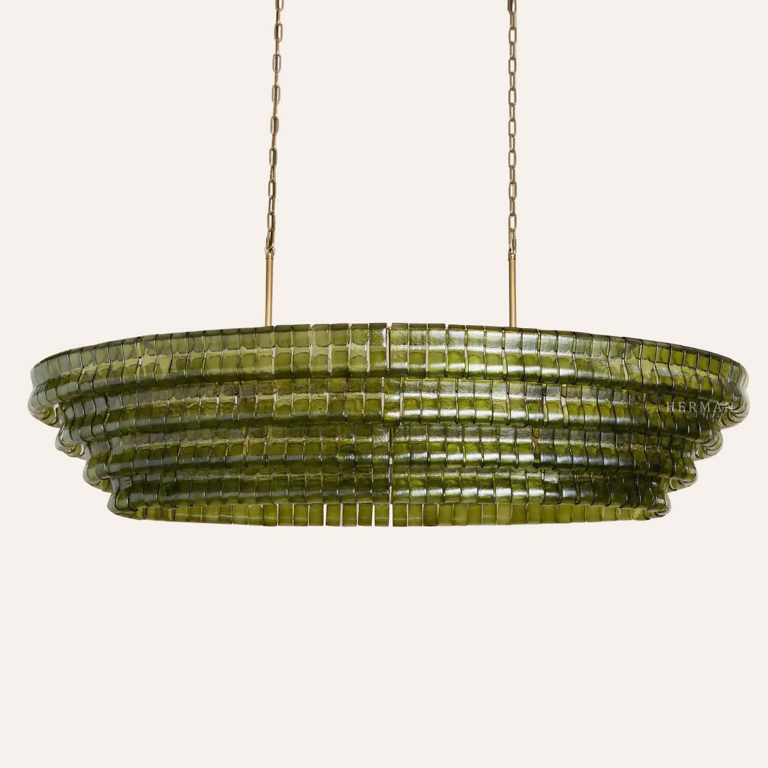 Amor Ghiaccio Glass Oval Chandelier 54"W/65"W
