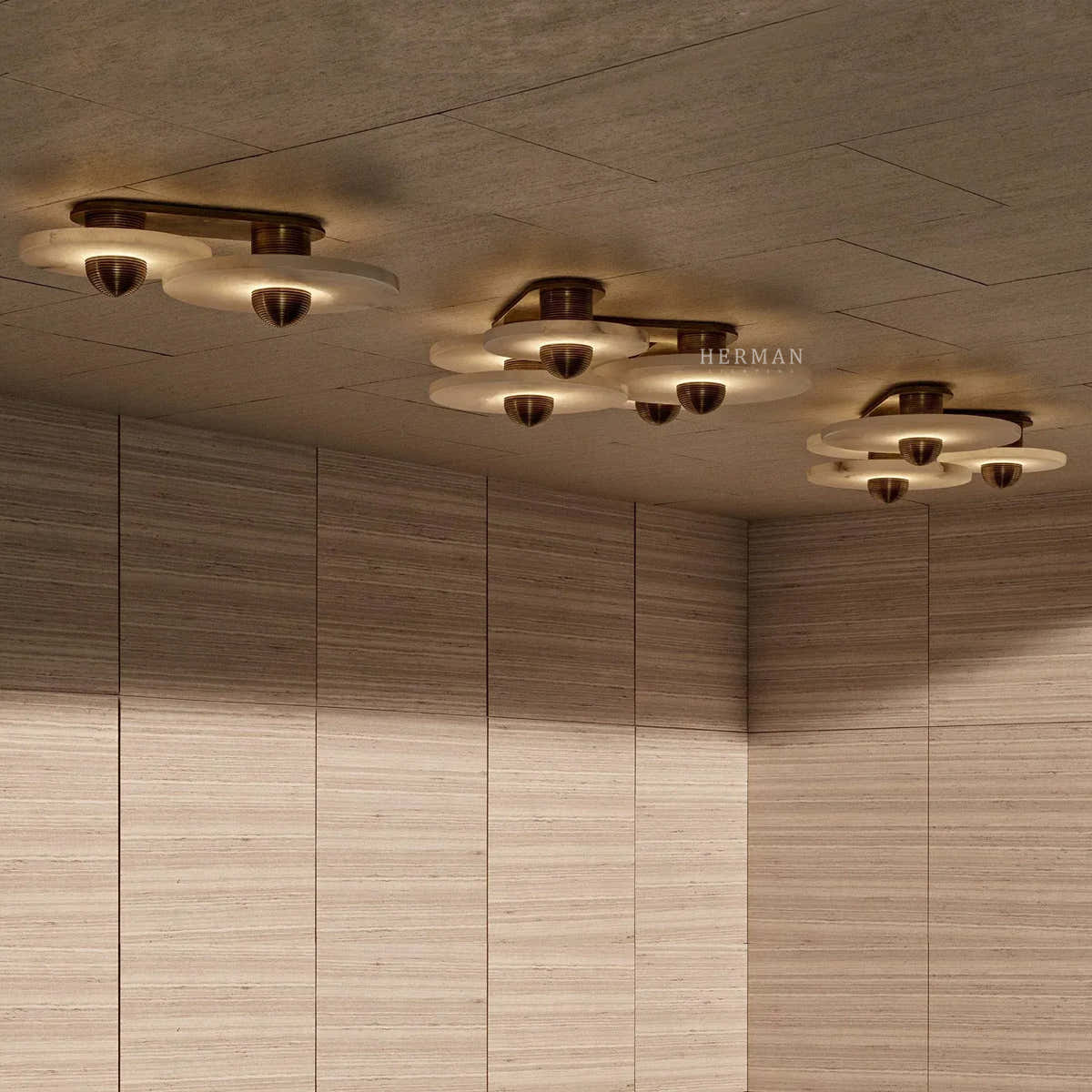 Median Alabaster Flush mount - 4 Surface