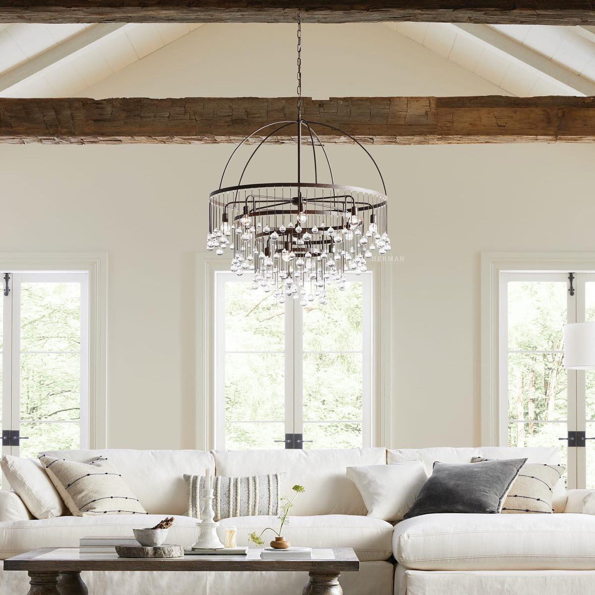 Aubrey Modern Crystal Ball 4 Tier Chandelier