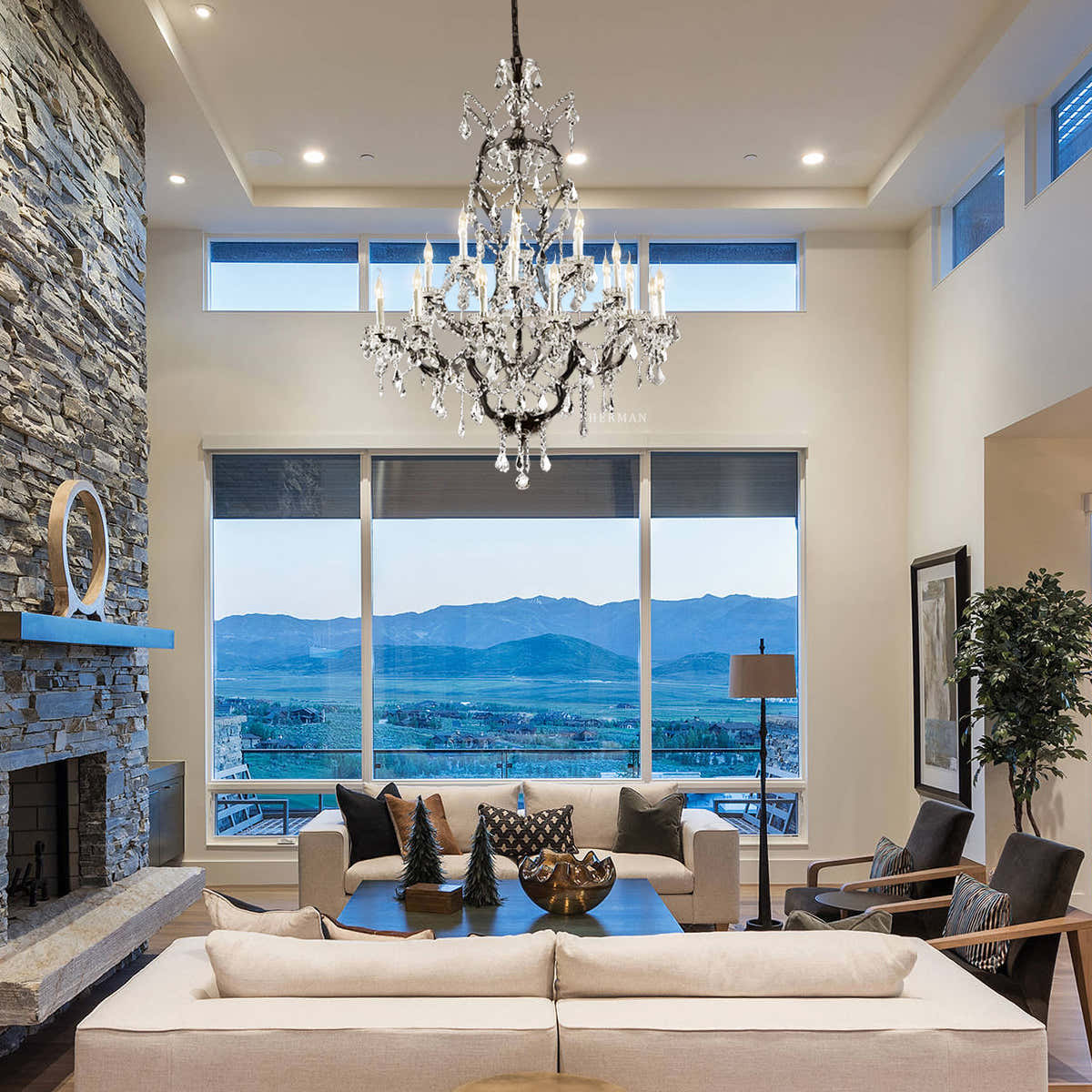 Rocaille Iron & Crystal Chandelier