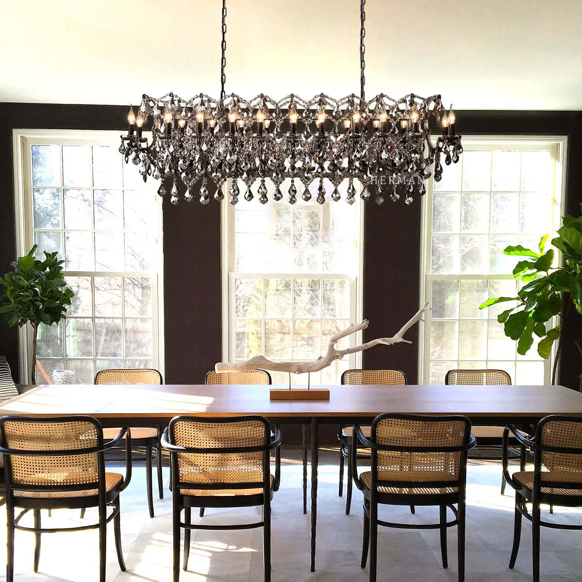 Rocaille Iron & Crystal Chandelier