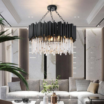 Vigo Collection Crystal Chandelier, Black