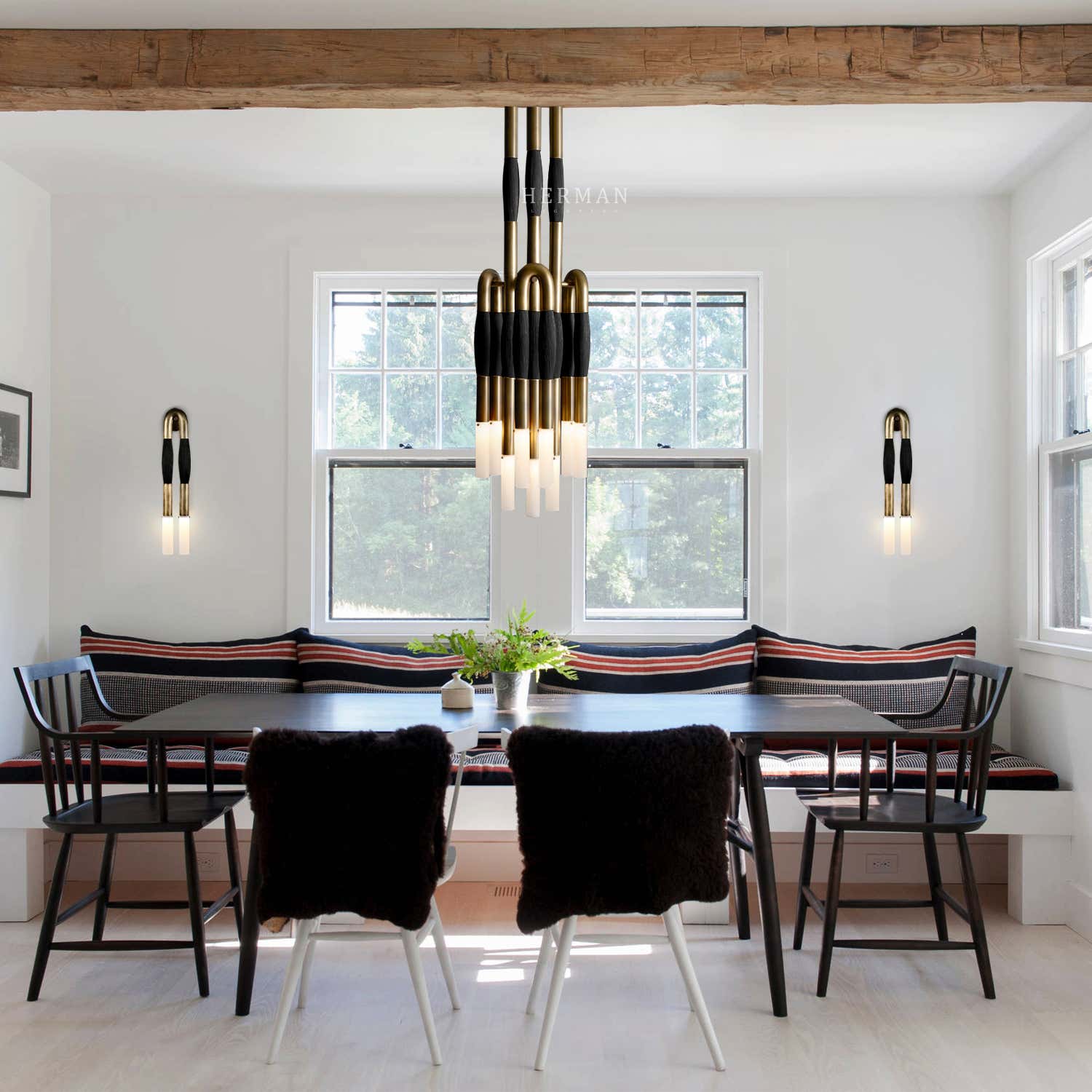 Double Head Antonia Horsehair Sconce