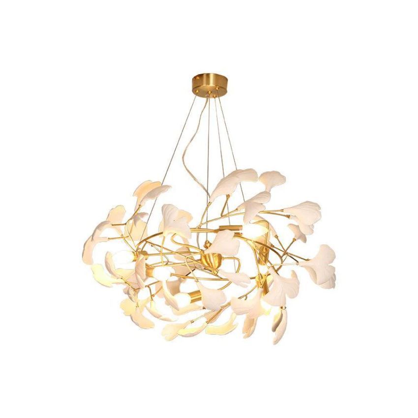 Ceramics Brass Round Branch Chandelier