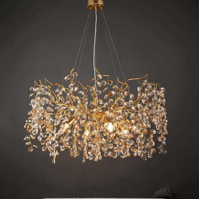 Modern Crystal Branch Chandelier for Foyer Entryway  31.5" D