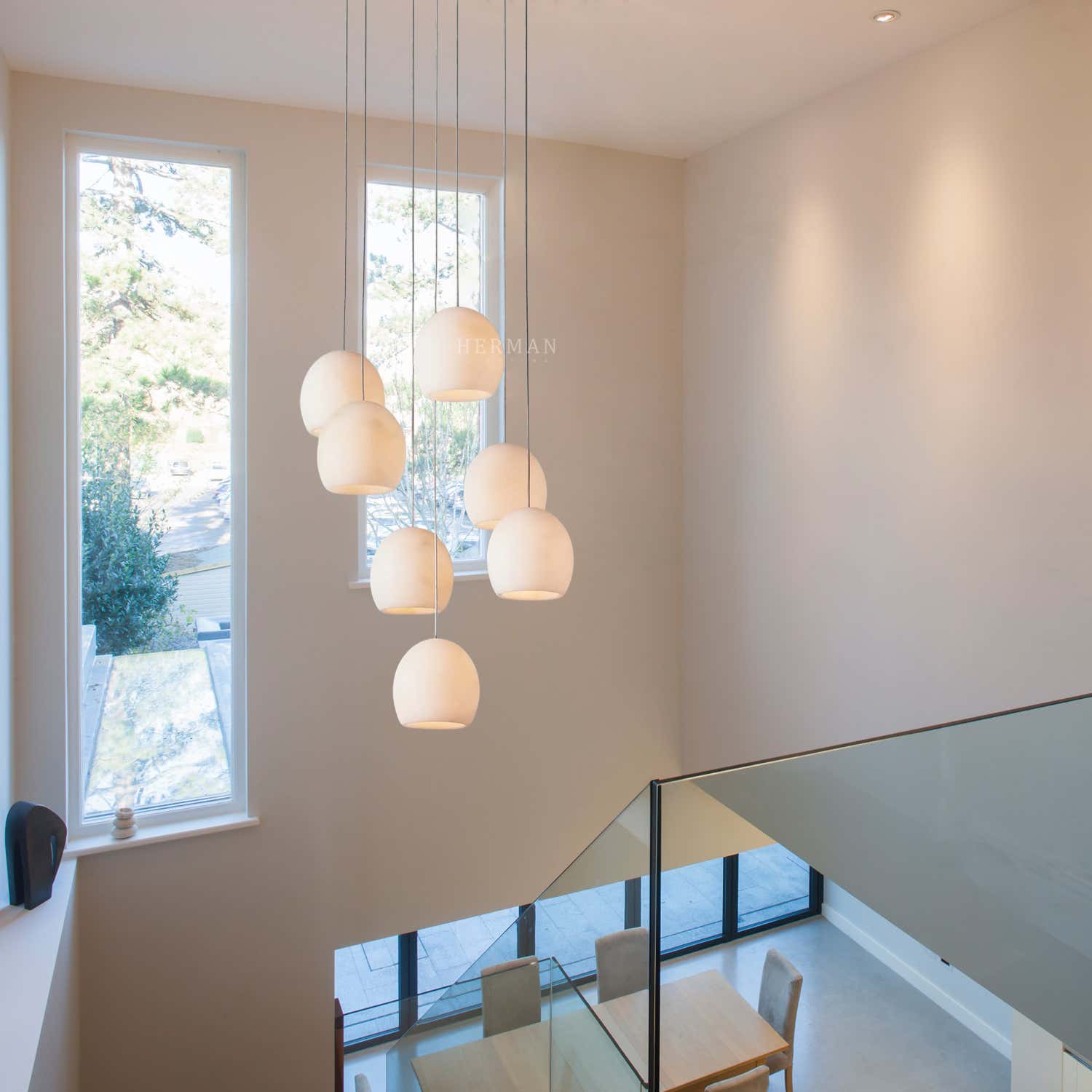 Arica Alabaster Round Chandelier